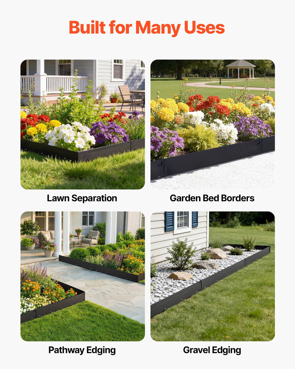 VEVOR galvanized steel finish resists rust and weathering for long outdoor life.