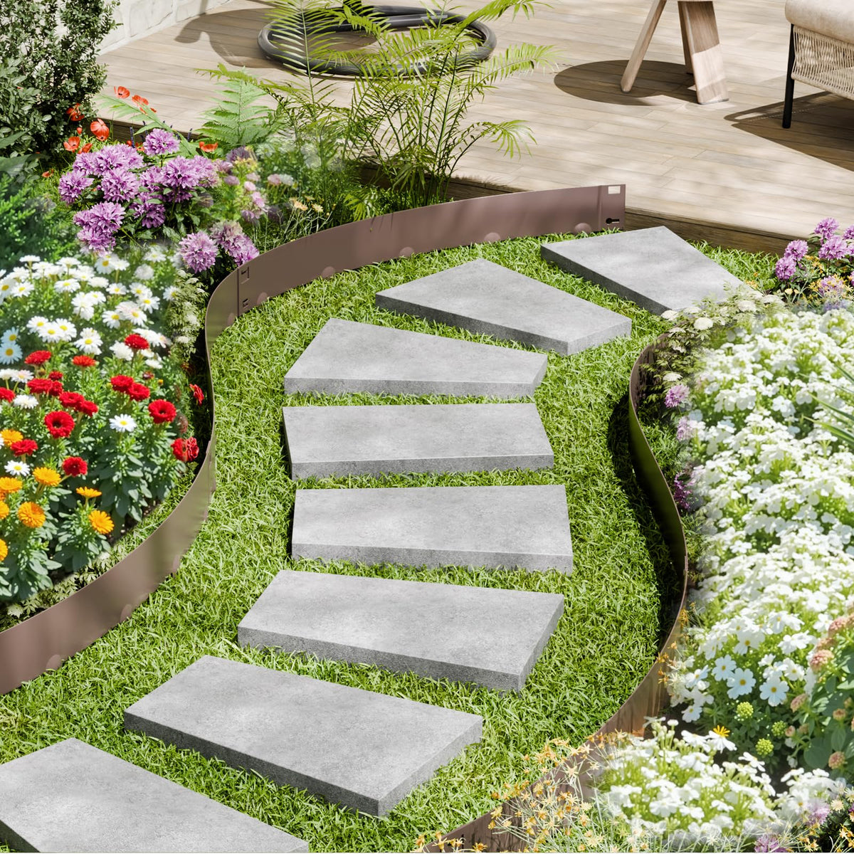 Heavy-duty VEVOR edging withstands outdoor conditions year after year