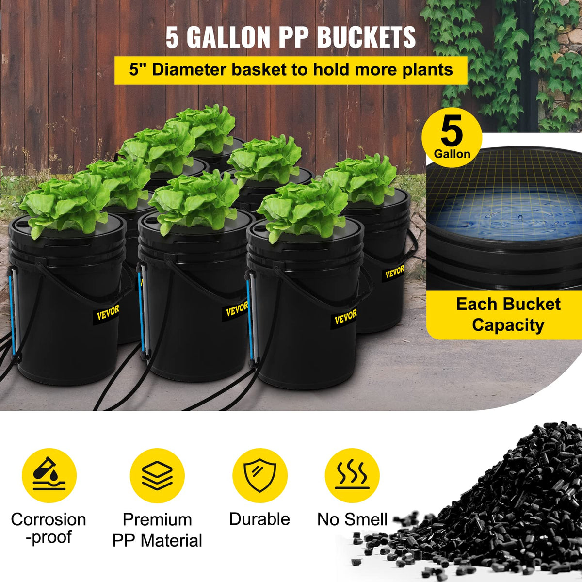 VEVOR basket diameter 4.25 inches enabling flexible plant placement.