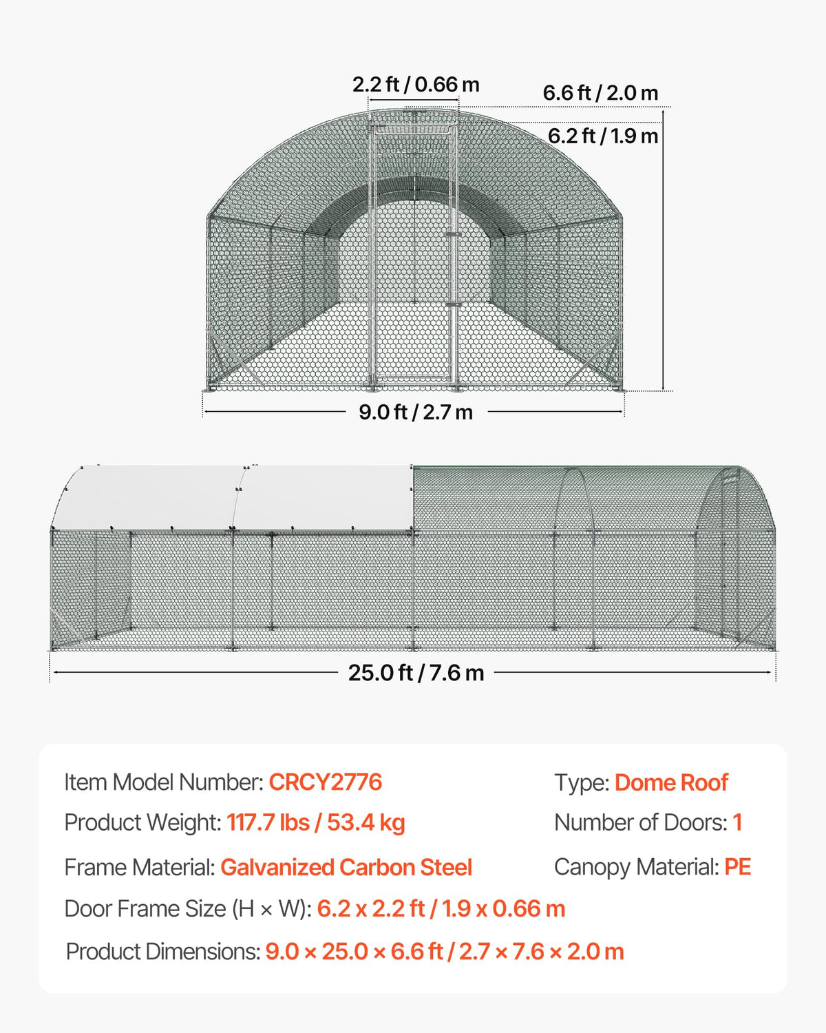 VEVOR easy assembly with labeled parts enables quick setup by two people.