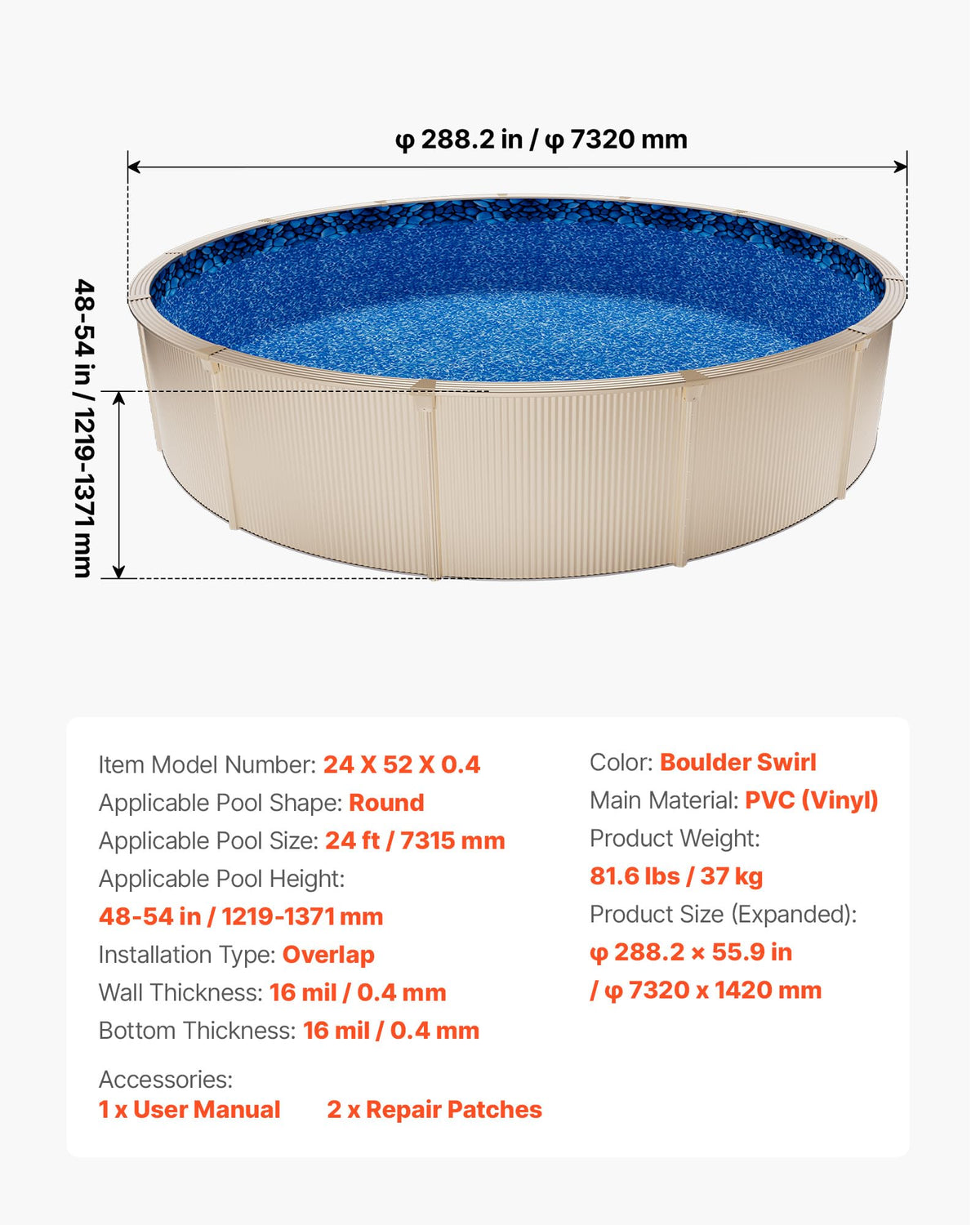 VEVOR easy-clean surface detail shows minimal debris adhesion.