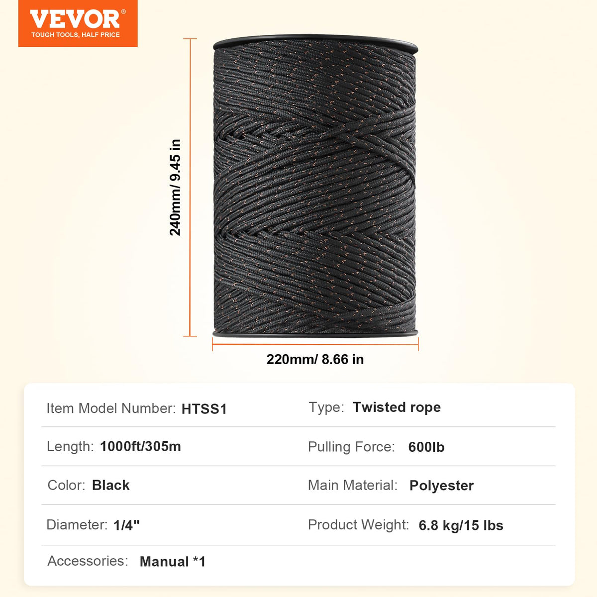 VEVOR ABS reel enables easy winding and fast fence setup