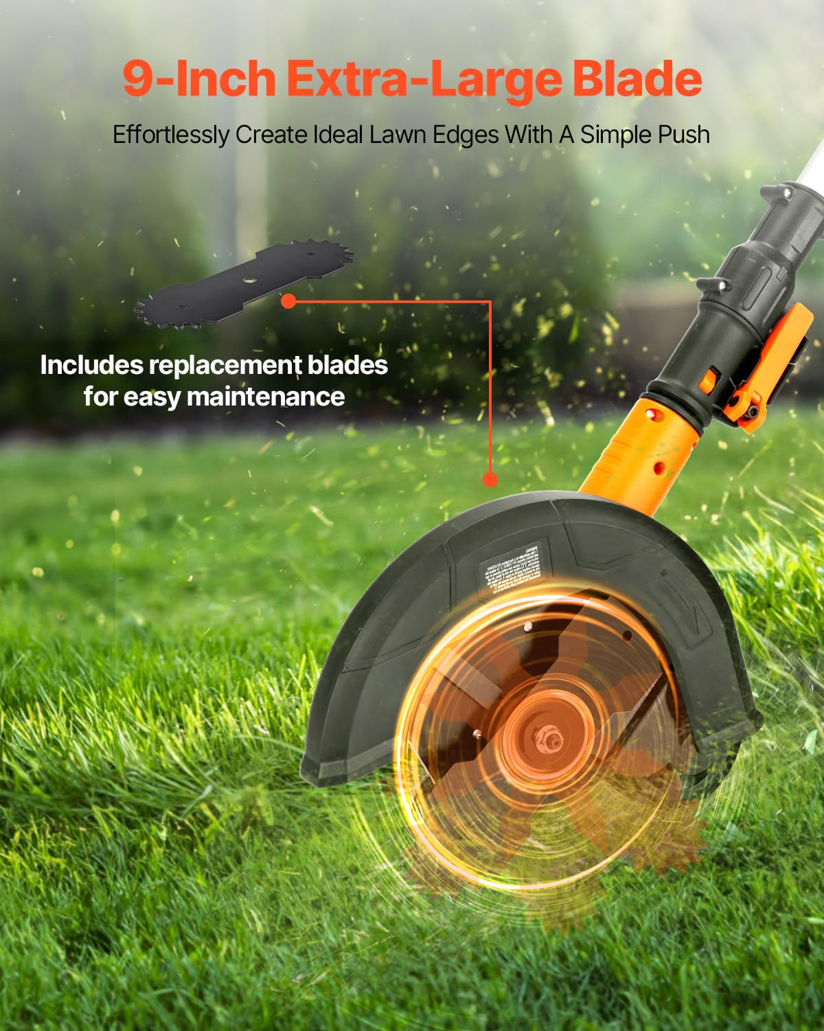 VEVOR Ergonomic handle design reduces fatigue during extended edging sessions.