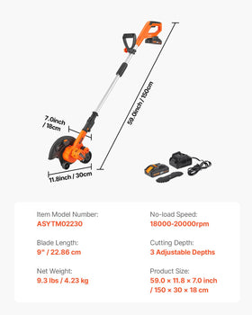 VEVOR Lightweight design at 9.3 lbs enables easy maneuvering.