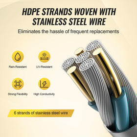 VEVOR 1/8 inch diameter wire with high tensile strength for secure fencing.