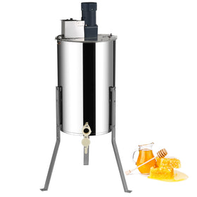VEVOR electric honey extractor front view showing 2/4-frame capacity for flexible harvests