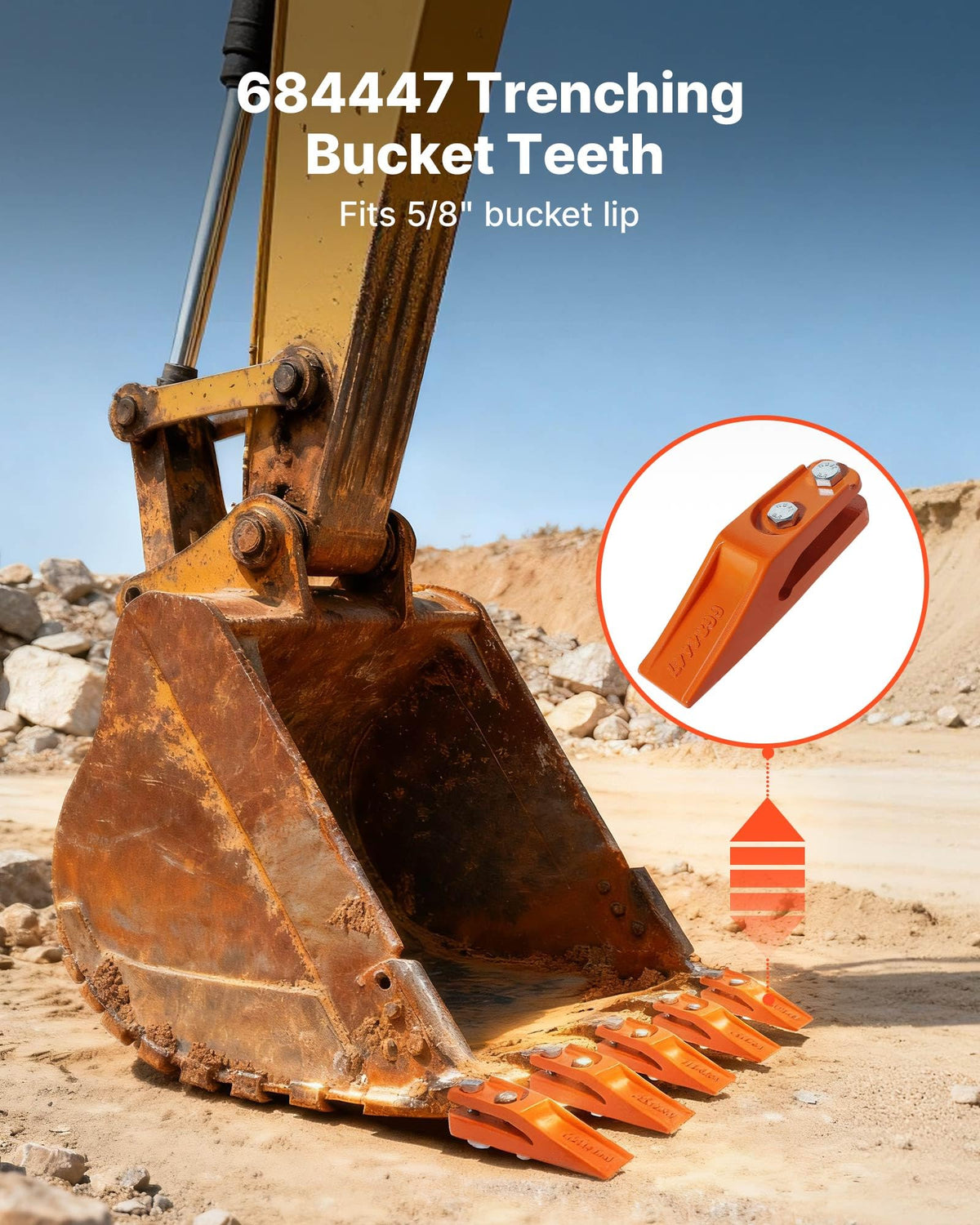 VEVOR 684447 bucket edge fit teeth improve digging reliability.