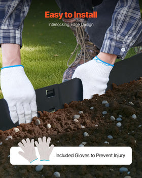 VEVOR extended spiked edges ease ground penetration for stable edging.