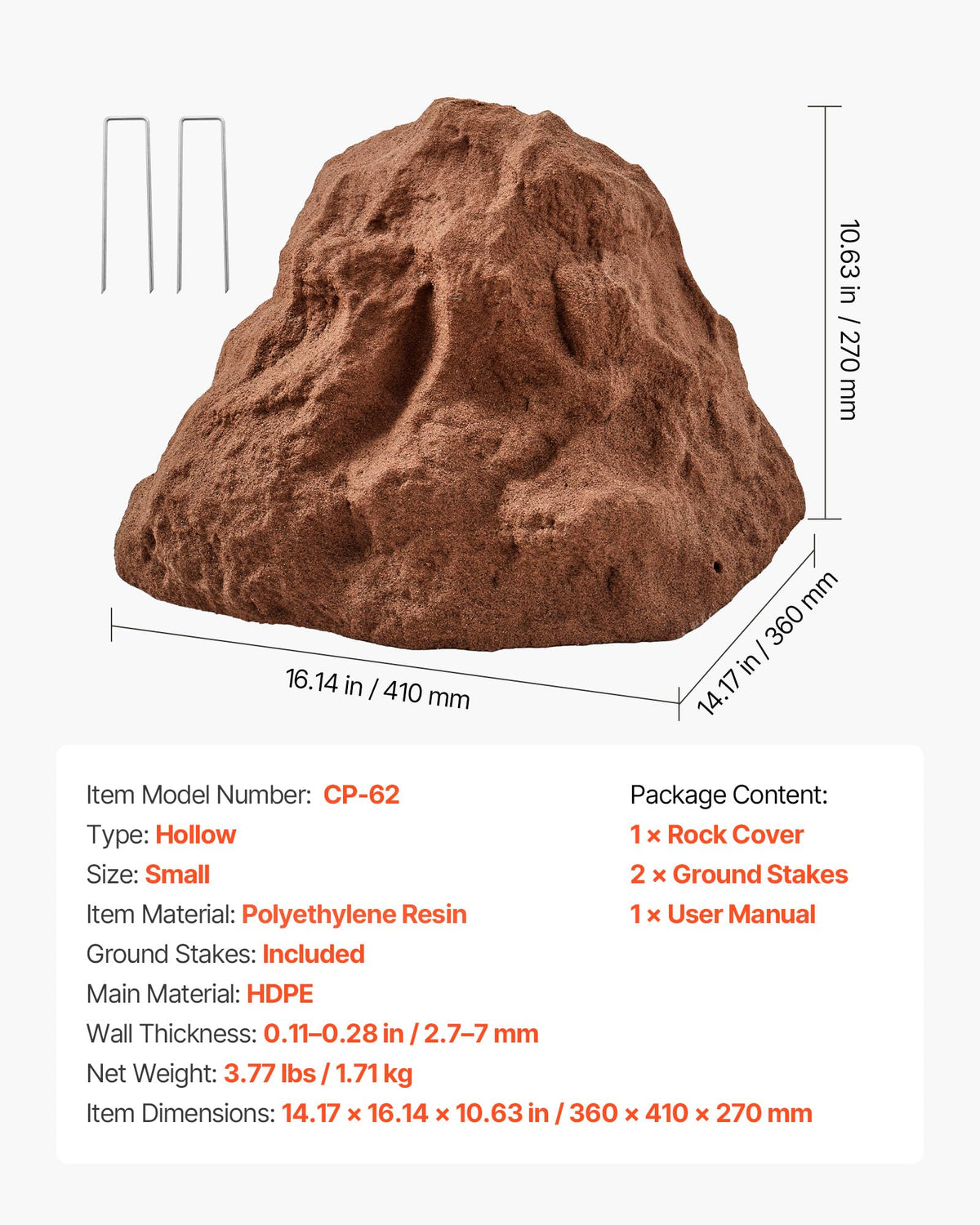 VEVOR faux rock cover lightweight design for easy repositioning