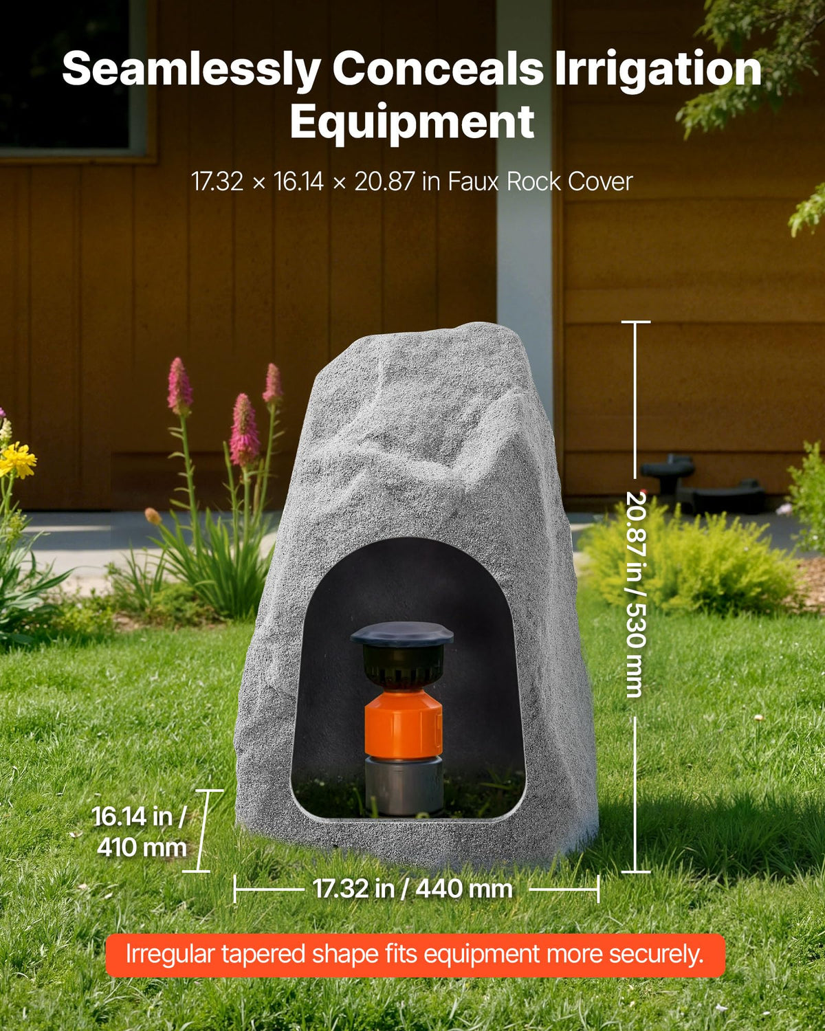VEVOR rock cover camouflages manhole covers, preserving yard aesthetics and accessibility