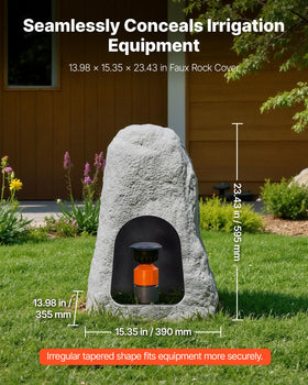 VEVOR Faux Rock Cover conceals pipes and sprinkler valves safely