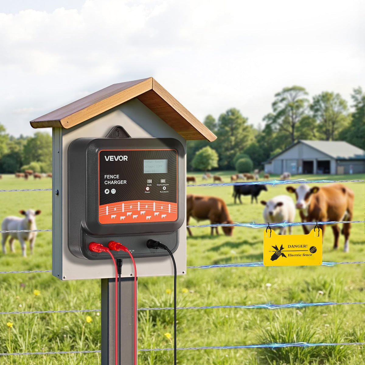 VEVOR fence charger range 3-10 km suitable for various farms