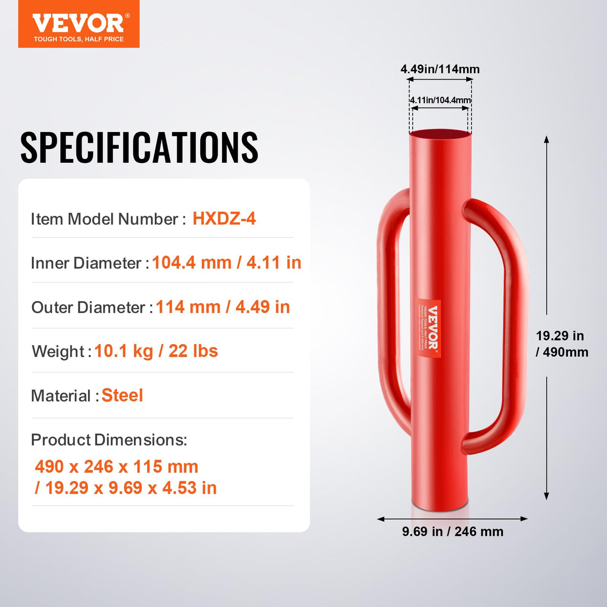 VEVOR fence post driver ideal for farm fencing and road projects