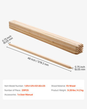 VEVOR fir wood stakes designed for outdoor durability and long-lasting plant support