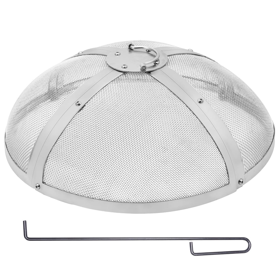VEVOR fire pit spark screen round 27 cover protects sparks while enjoying outdoor fires