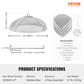 VEVOR spark screen tool included for quick adjustments with a poker