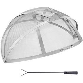 VEVOR 30-inch firepit spark screen lid fitting round fire pits for safer evenings.