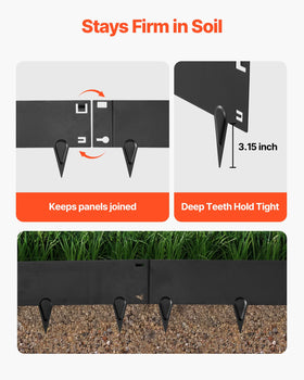 VEVOR flexible edging that follows curves for clean flower bed borders.