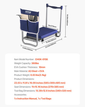 VEVOR foldable design enables easy storage and transport