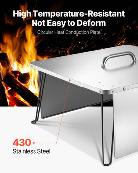 VEVOR foldable legs design provides stable setup on various fire pits