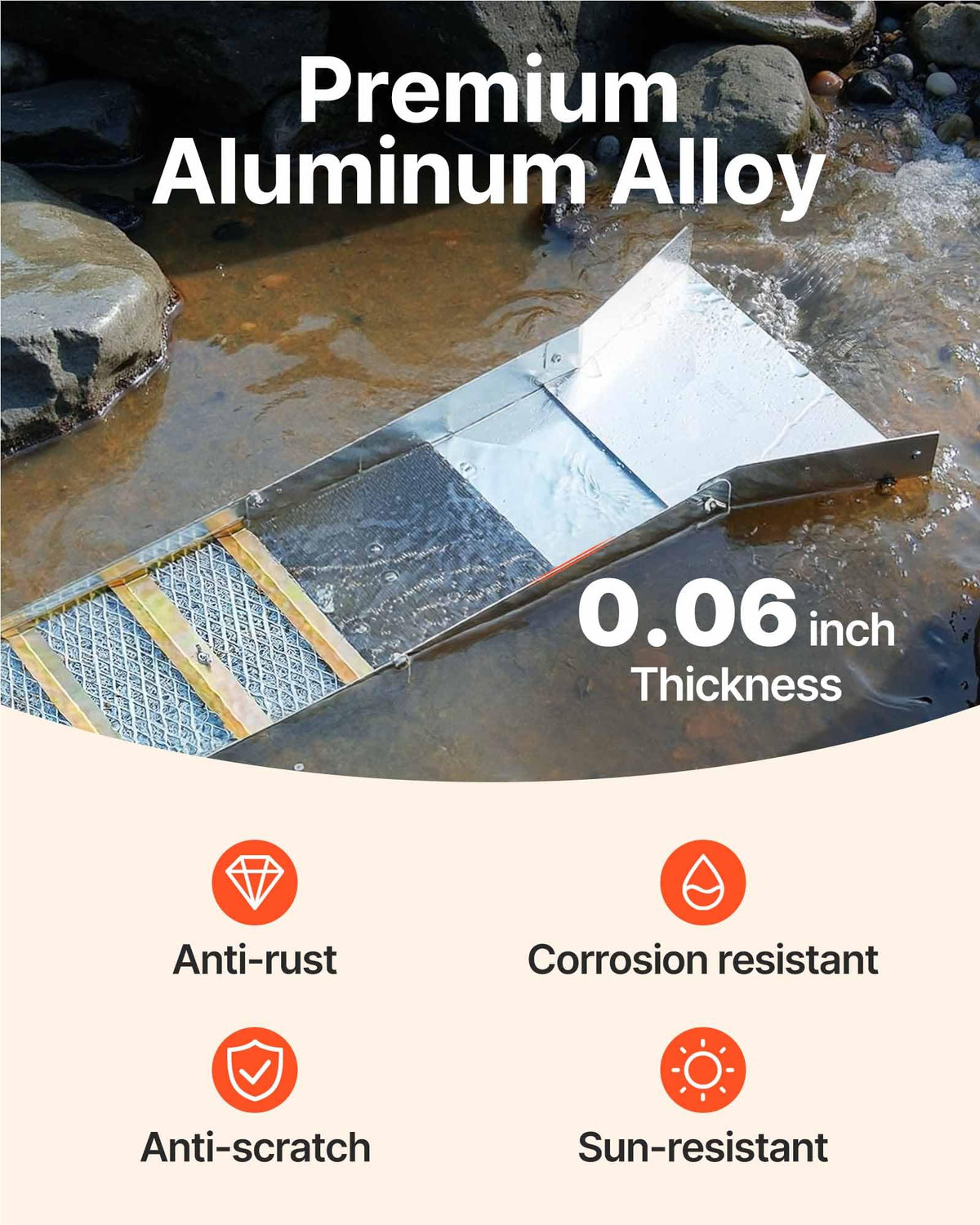VEVOR folding sluice box backpack-ready setup for easy field transport