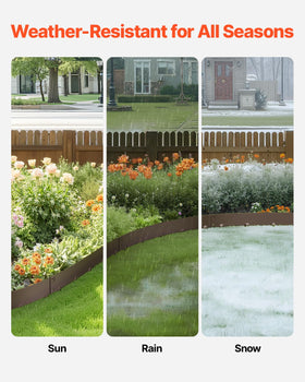 Galvanized rust-resistant coating protects VEVOR steel border in all weather