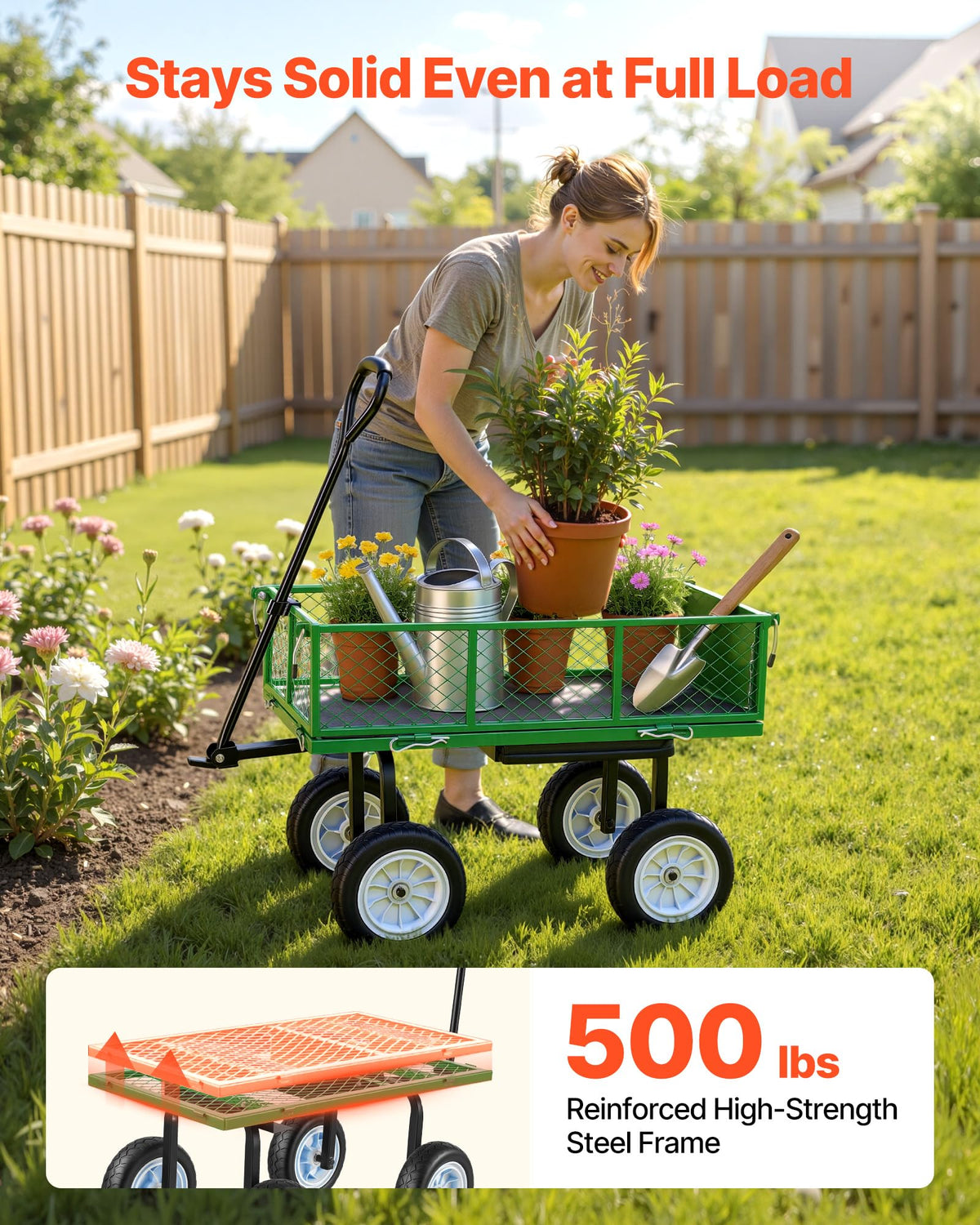 VEVOR garden cart foldable tray keeps essentials within reach