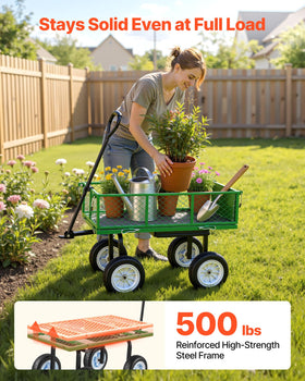 VEVOR garden cart foldable tray keeps essentials within reach