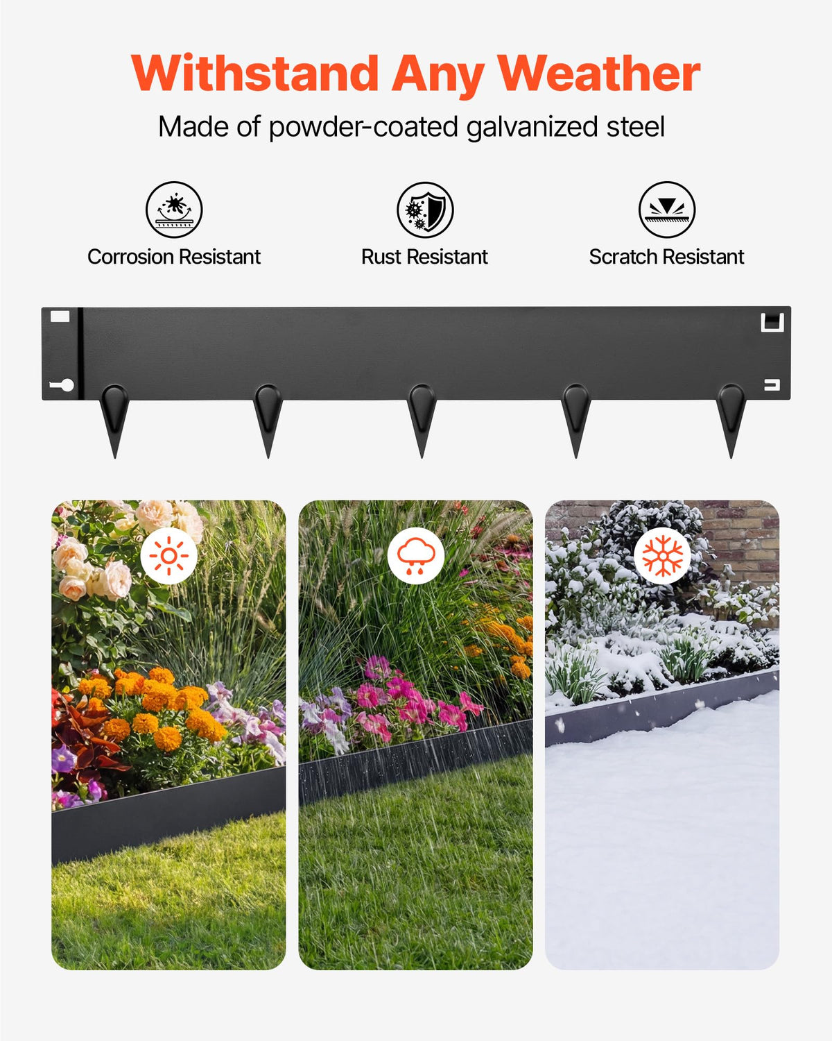 VEVOR garden edge border panels demonstrate bendable design for corners and curves.