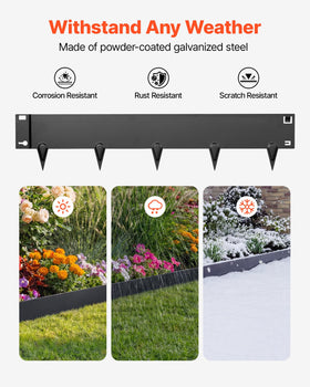 VEVOR garden edge border panels demonstrate bendable design for corners and curves.