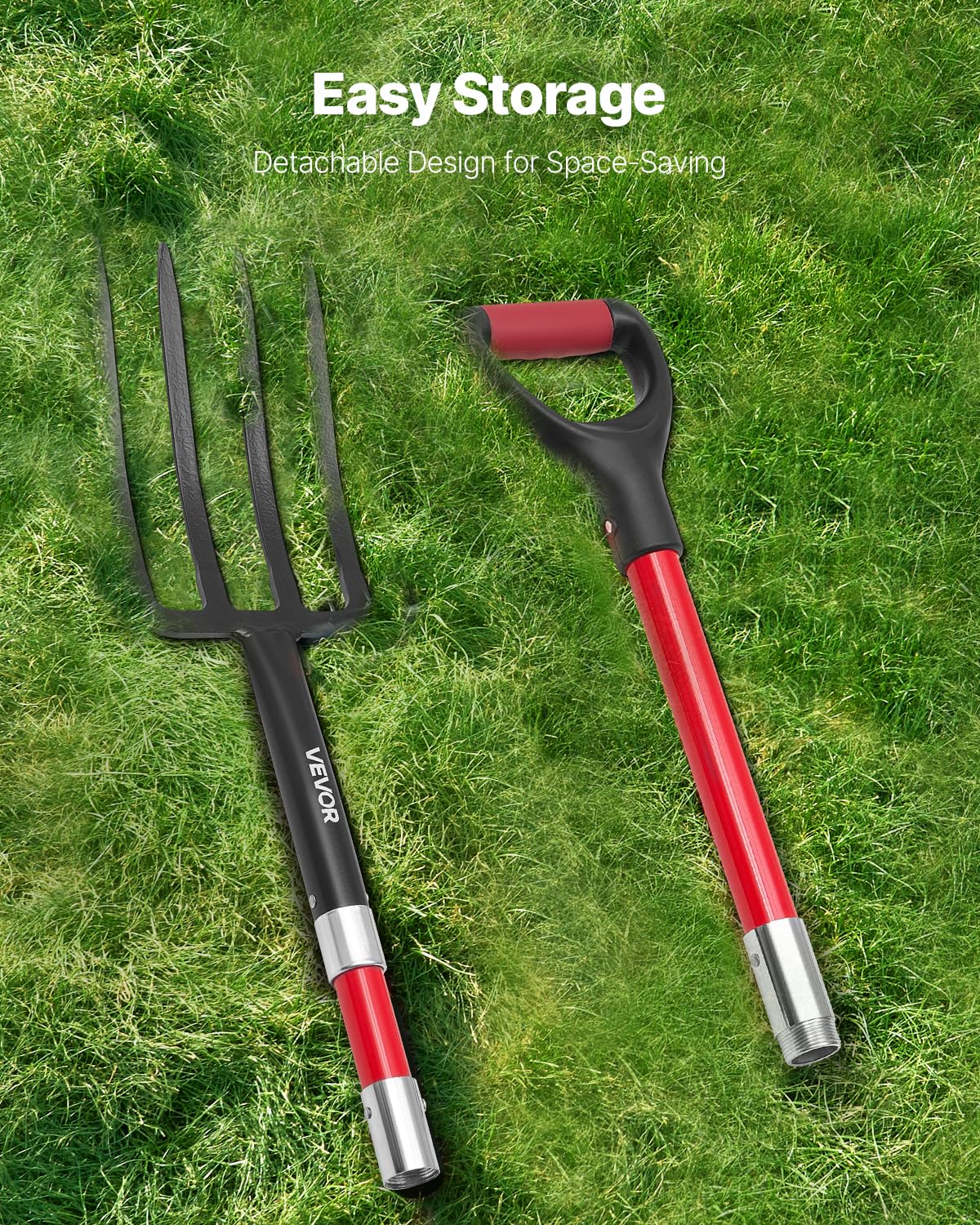 VEVOR Garden Fork 45-inch length provides easy control and reduced bending fatigue