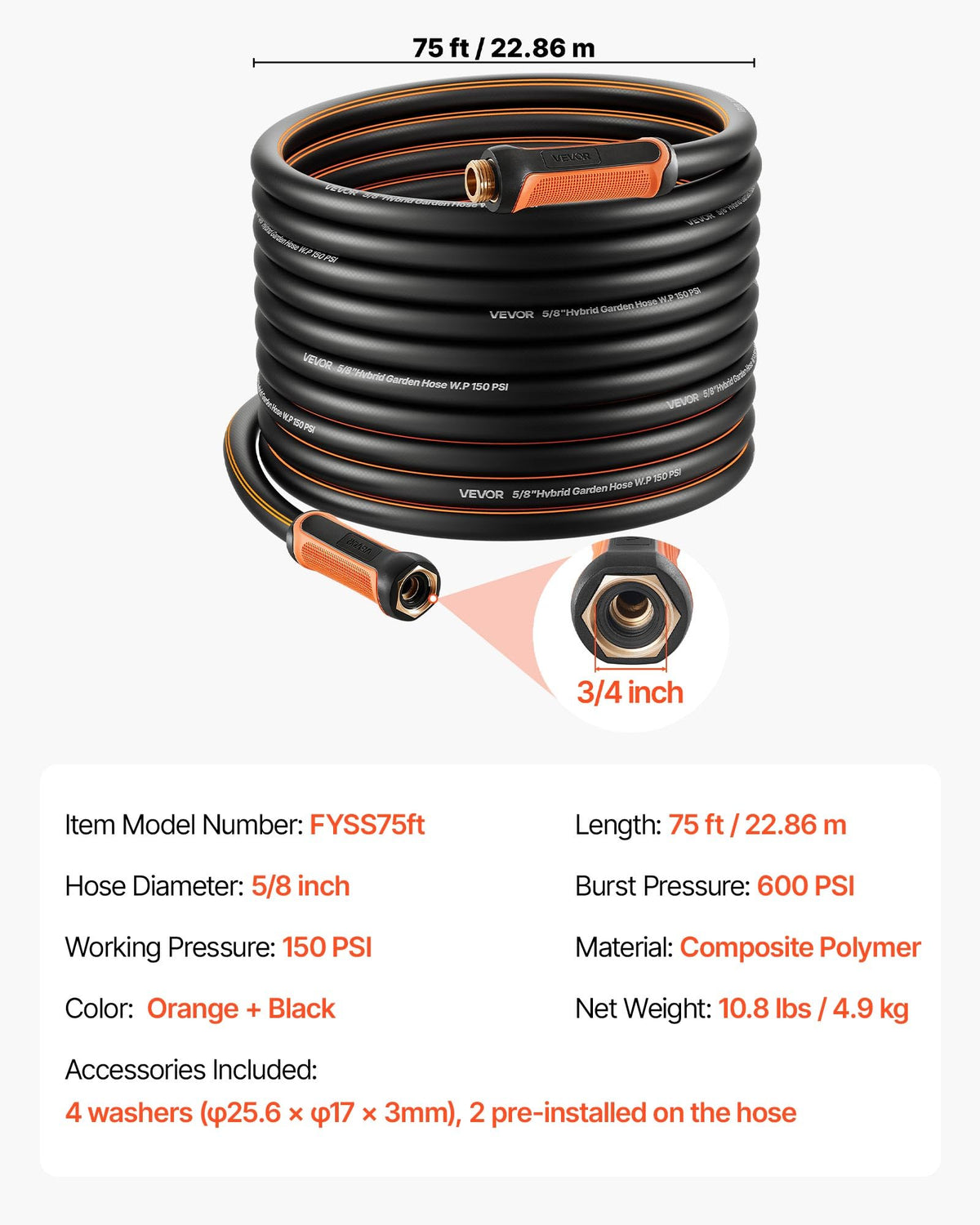 VEVOR versatile hose ideal for gardening, car washing, cleaning, and pet care
