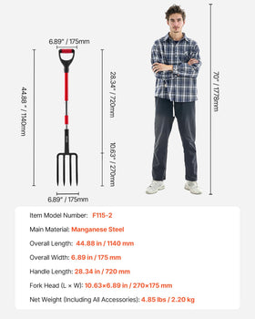 VEVOR Garden Fork doubles as barn rake for bedding cleanup and litter management