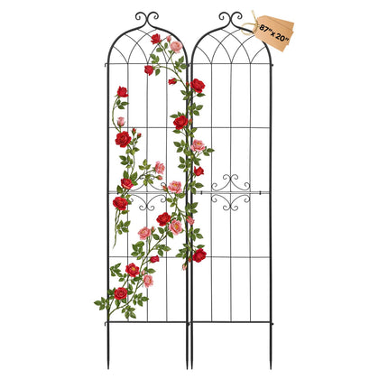VEVOR Garden Trellis shows sturdy arch for climbing roses in a garden