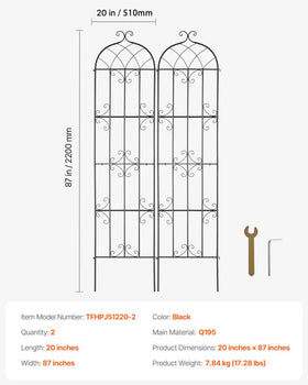 VEVOR garden trellis heavy-duty plant support for vegetables and fruits