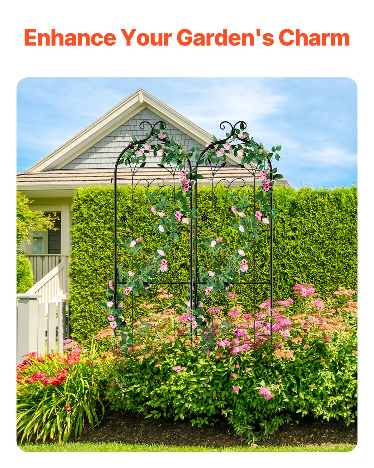 VEVOR garden trellis with powder-coated rustproof finish for outdoor use