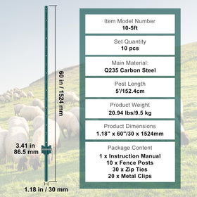 VEVOR fence post ideal for garden and yard fencing.