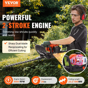 VEVOR hedge trimmer blade in action at 6500rpm for clean cuts