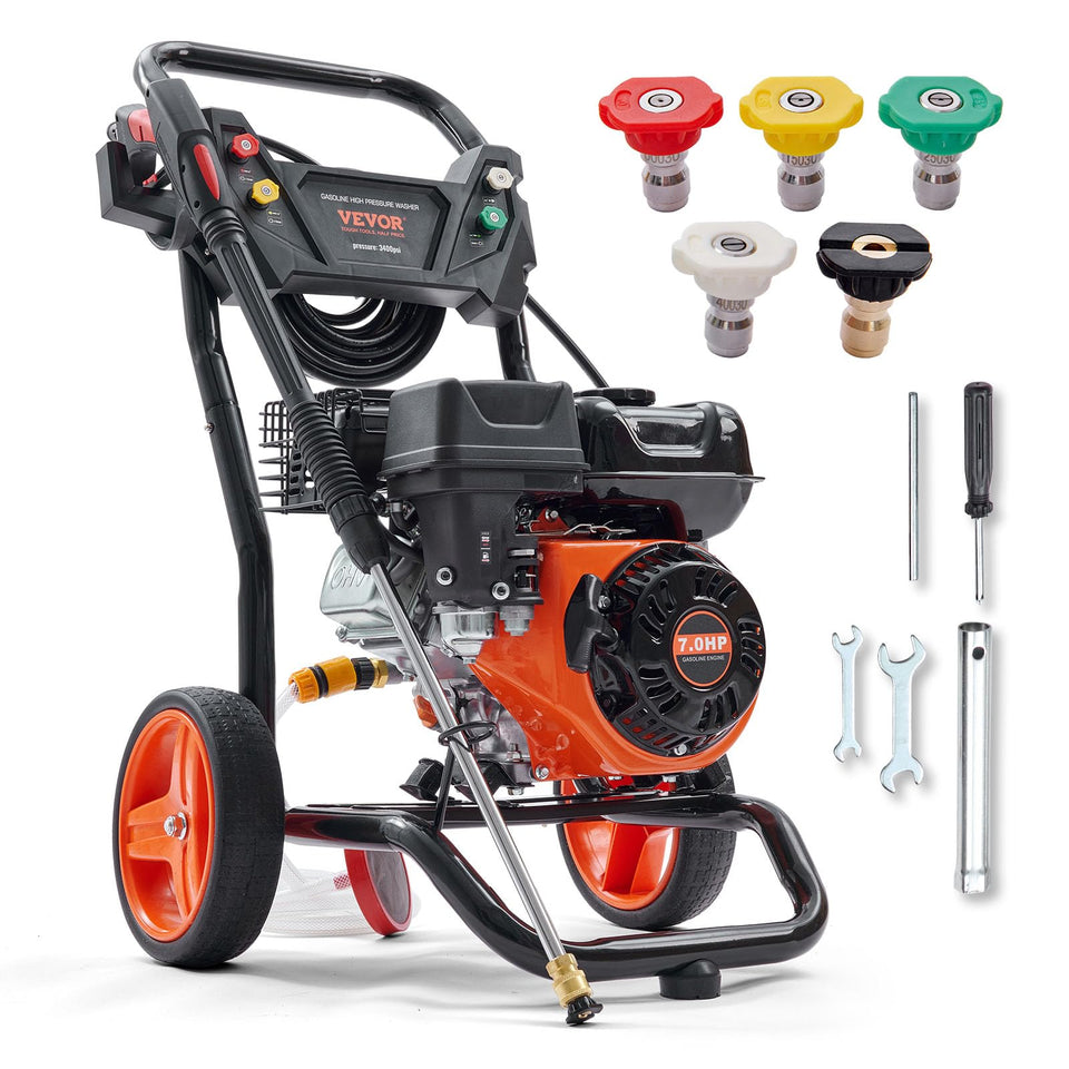 VEVOR gas-powered pressure washer outer view for rugged outdoor cleaning