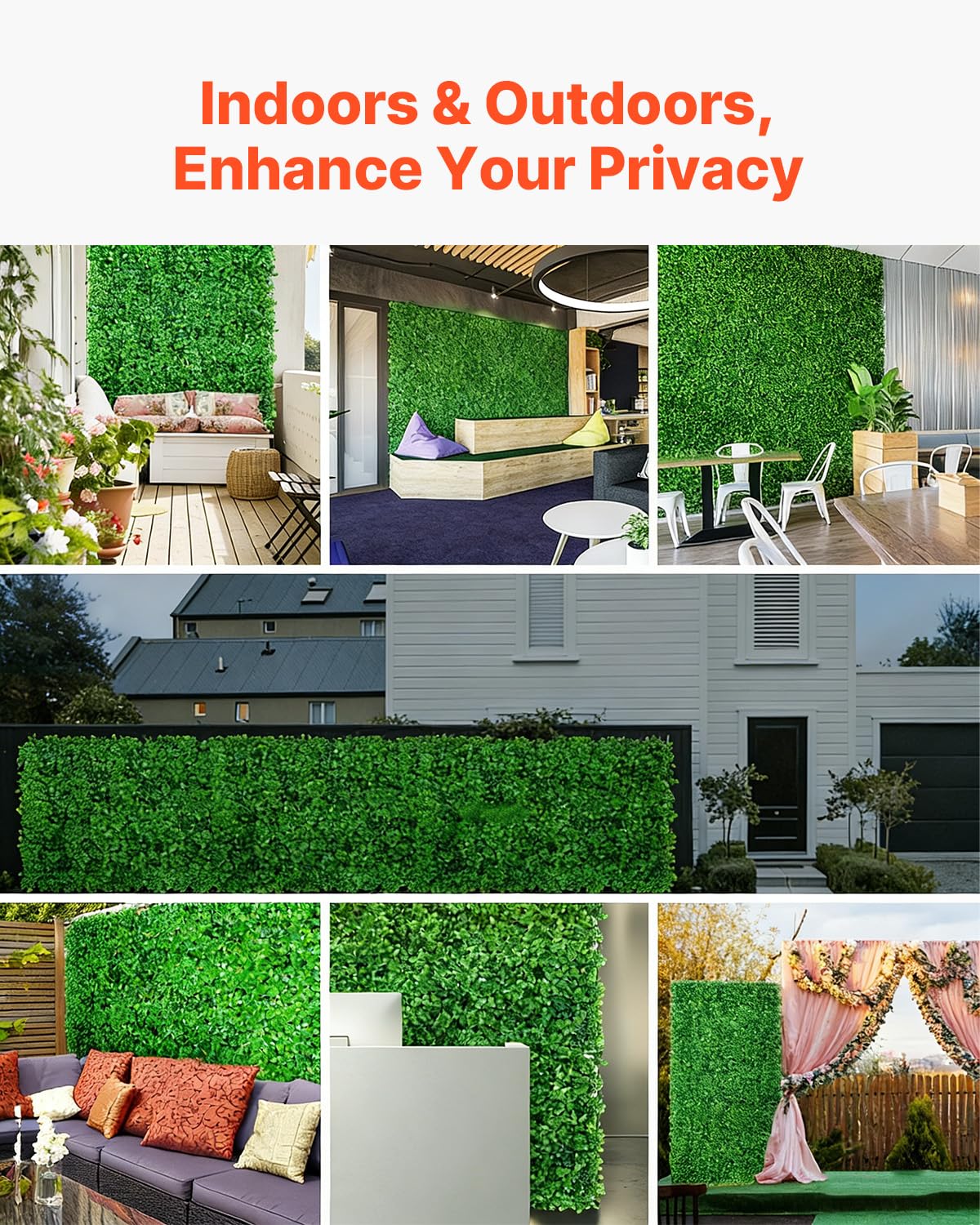 VEVOR grass wall panel indoor decor demonstrates versatile styling for events and photo walls.