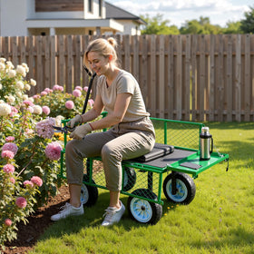 VEVOR green garden wagon design blends with outdoor spaces
