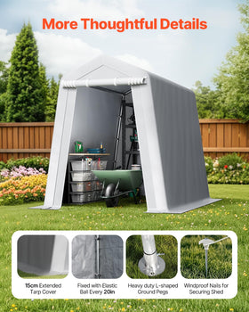 VEVOR ground flap stabilizes the shelter against moisture and dust.