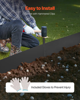 VEVOR edging with extended spikes facilitates easier ground penetration