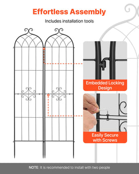 VEVOR ground stakes anchor trellises securely in soil or grass
