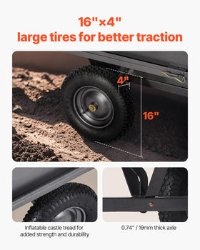 VEVOR trailer features reinforced structure for heavier loads with reliable durability