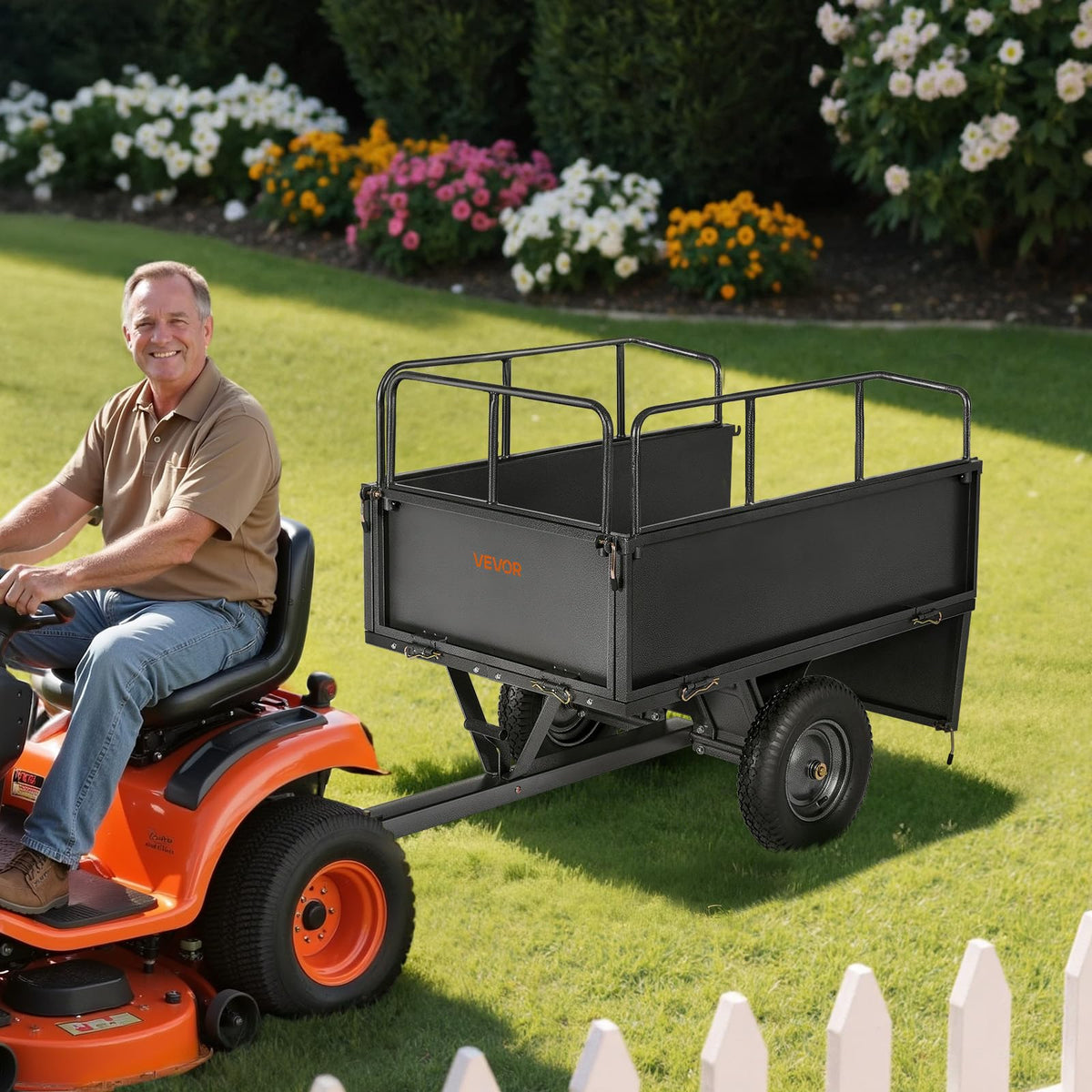 VEVOR ideal for garden waste, soil, branches, and fertilizer transport