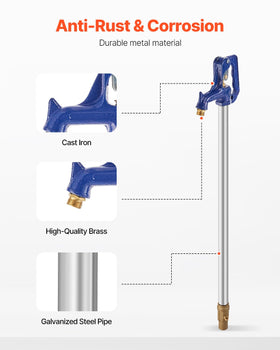 VEVOR heavy-duty cast iron body resists rust for long outdoor use