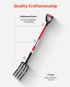 VEVOR Heavy-duty digging fork withstands regular use in gardens and compost piles