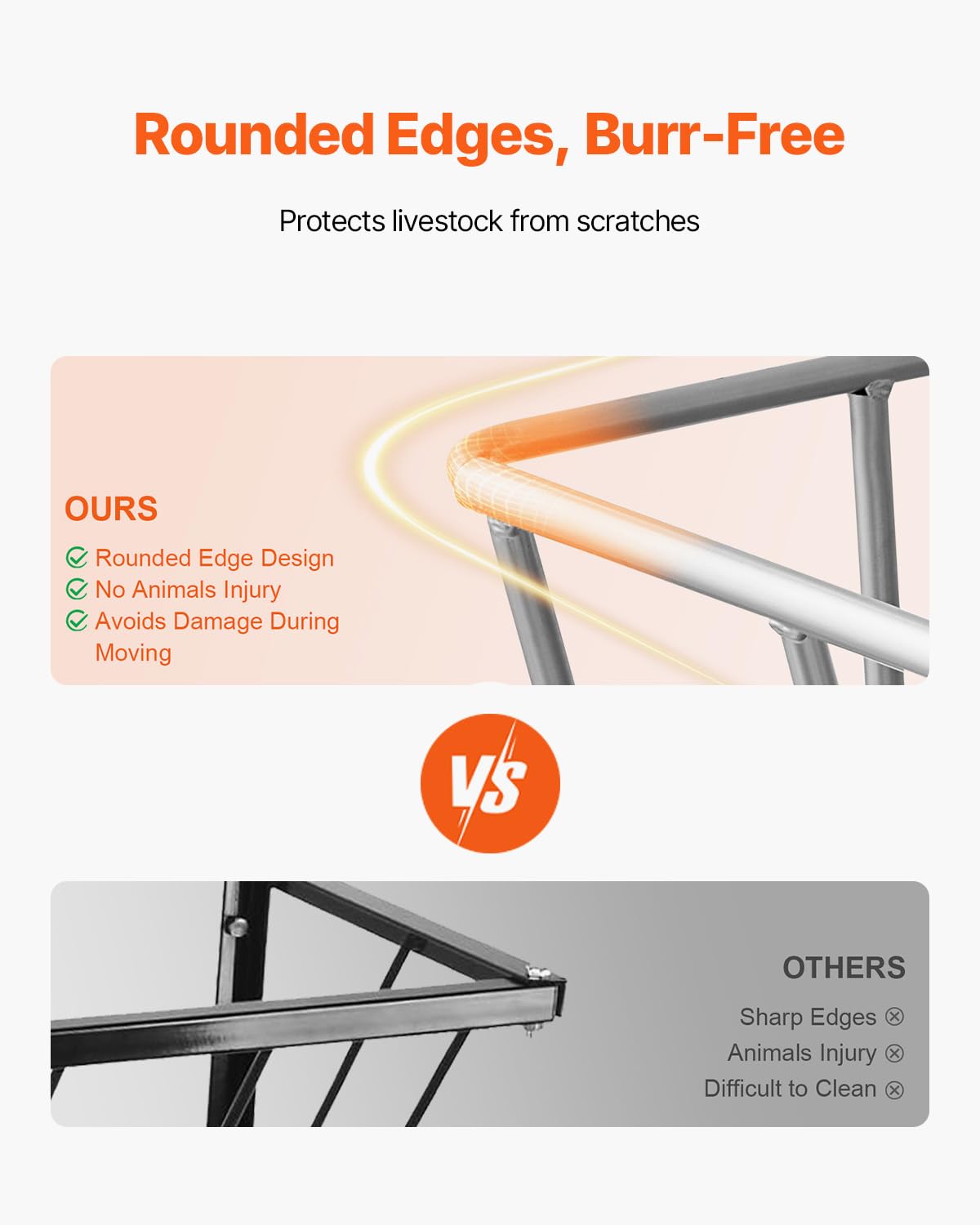 VEVOR heavy-duty galvanized steel construction resists rust in barns and paddocks.