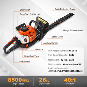 VEVOR hedge trimmer in gardens, orchards, and streets demonstrating versatility